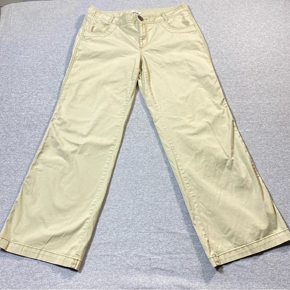 Dockers Womens Khaki Pants 14M Beige Straight Leg Mid Rise Stretch Chino Trouser - Picture 1 of 14